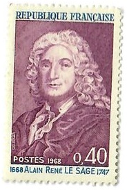 France - Célébrités littéraires – Tricentenaire de la naissance d’Alain-René Lesage (1968)