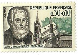 France - Commémoratif, semi-postal (Saint Pierre Fourier 1565-1640) (1965)