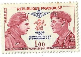 France - Hommage aux parachutistes S.A.S. et commandos F.F.L. (Compagnons de la Libération) (1973)